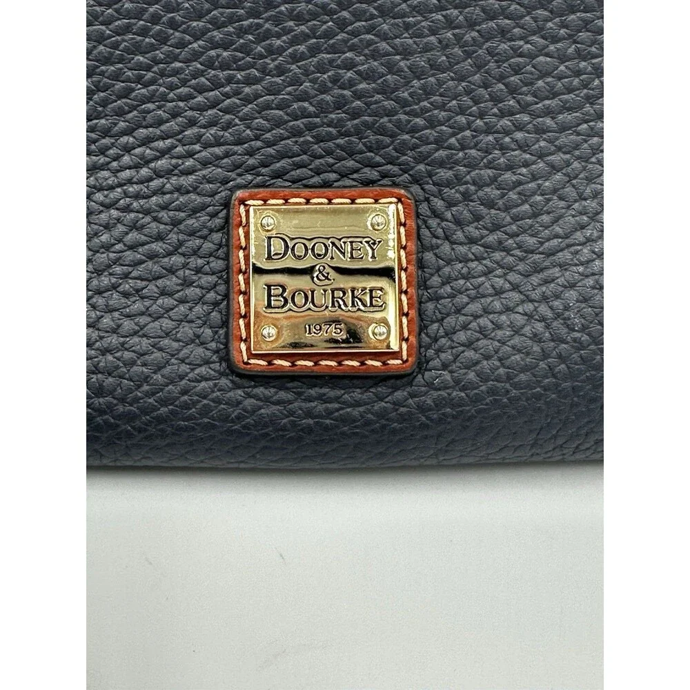 Dooney & Bourke Pebbled Navy Brown Crossbody Bag Braided Gently Used - Picture 13 of 15
